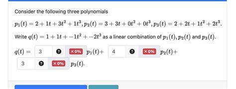 Solved Consider The Following Three Polynomials