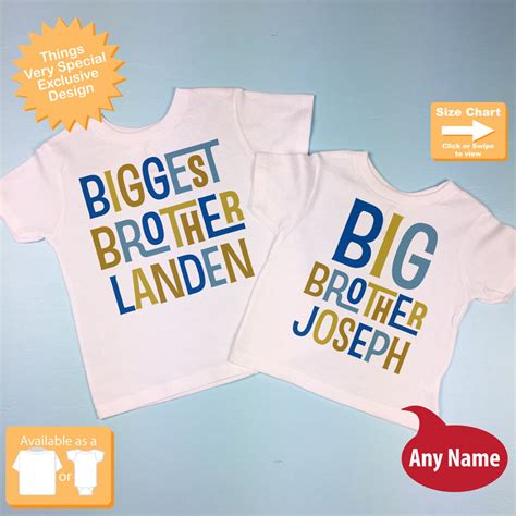 Biggest Brother And Big Brother Shirt Set Of 2 Sibling Shirt Etsy