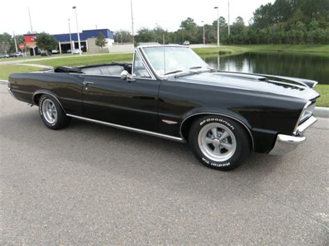 Restored 1965 Pontiac Gto Convertible Tripower 4 Speed Black Phs Documented