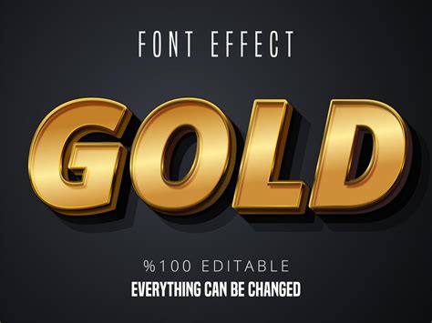 Gold Gradient Font Effect 692437 Vector Art At Vecteezy