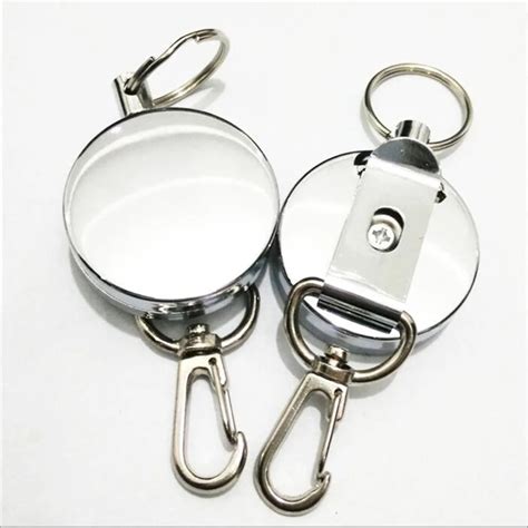 4cm High Resilience Steel Wire Rope Chain Recoil Metal Retractable Key