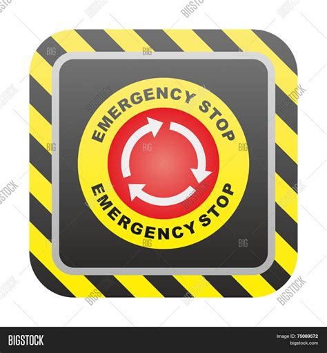 Emergency Stop Button Vector And Photo Free Trial Bigstock