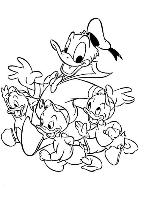 Duck Tales Donald Duck And Nephews In Duck Tales Coloring Pages