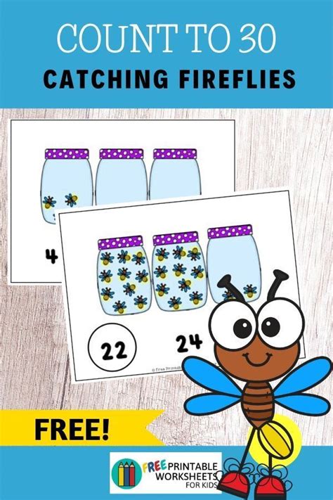 Firefly counting to 30 FREE PRINTABLE | Counting activities preschool