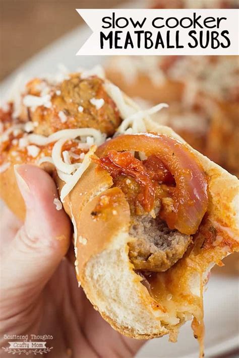 Easy Slow Cooker Meatball Subs Scattered Thoughts Of A Crafty Mom