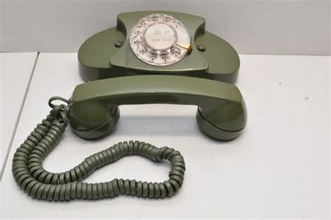Vintage 1960s Western Electric Bell System Princess Rotary Green Desk