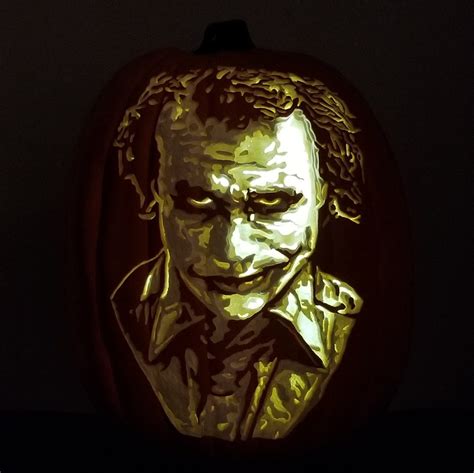 The Joker Heath Ledger Inch Hand Carved Artificial Pumpkin Etsy