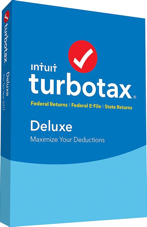 2017 TurboTax Deluxe Federal State 5 Efiles Intuit Turbo Tax