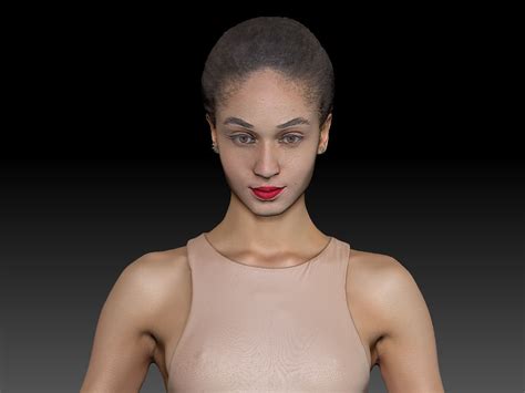 D Model Female In Nude Bodysuit Vr Ar Low Poly Cgtrader