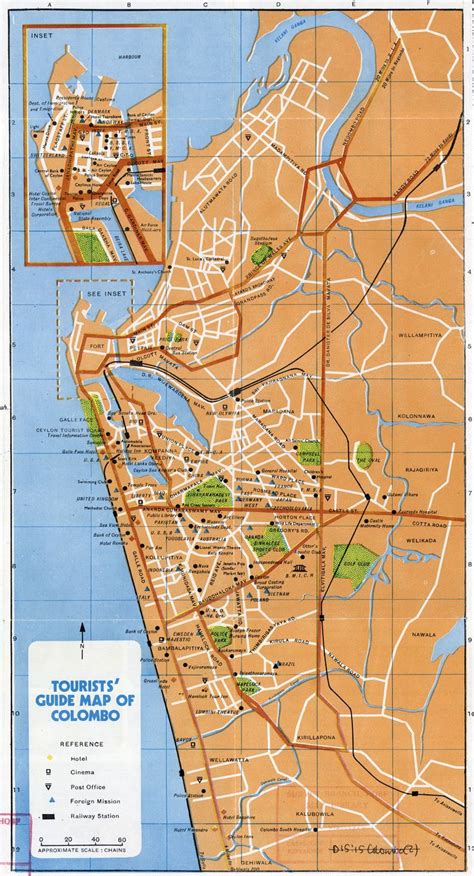 Tourists Guide Map Of Colombo Tourist City Maps Map