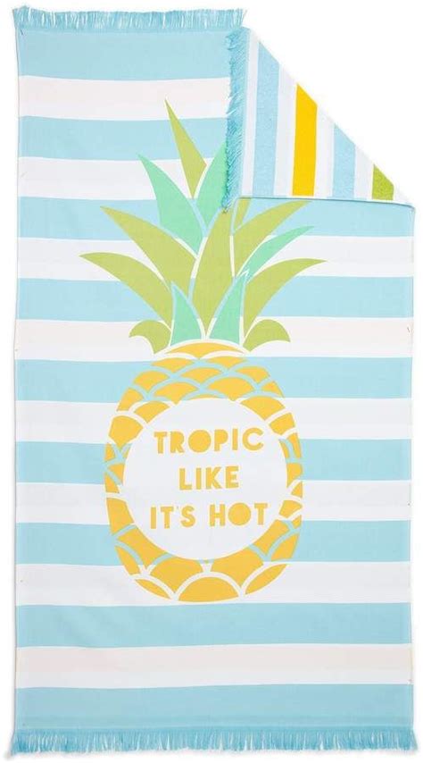 Kate Spade Noble Excellence Pineapple Reversible Fouta Beach Towel