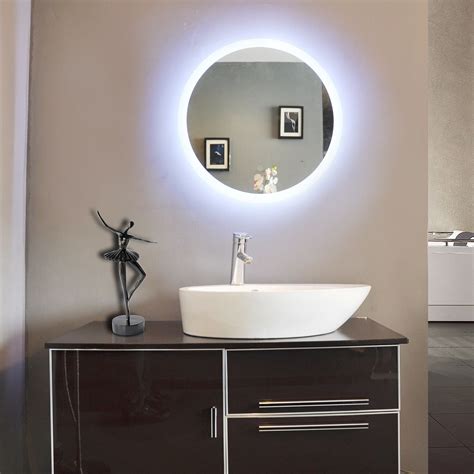backlit mirror round 24 x 24 in round mirror bathroom bathroom