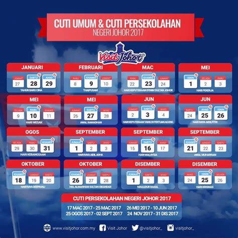 Hari keputeraan ydpb negeri sembilan. Cuti Umum & Cuti Persekolahan Negeri Johor 2017 ...