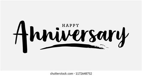 Calligraphy Happy Anniversary Black Color On Stock Vector Royalty Free