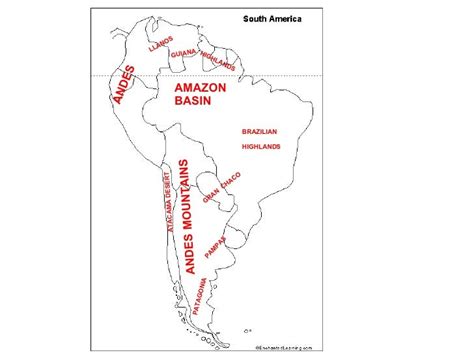 South America Landforms Power Pointand Worksheet