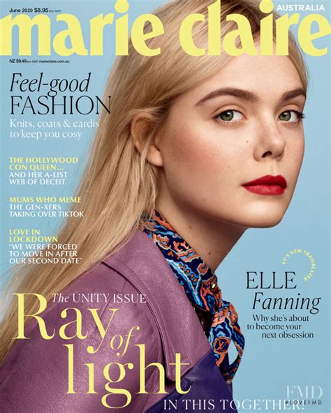 Cover With Elle Fanning June 2020 Of Au Based Magazine Marie Claire