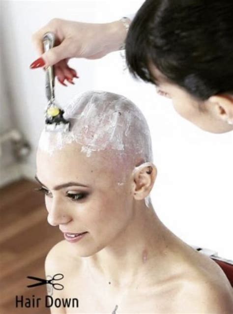 Pin By David Connelly On Bald Women Covered In Shaving Cream 02 Shaved Hair Women Woman