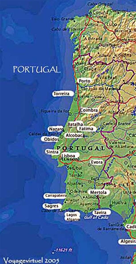Mappa Fisica Del Portogallo