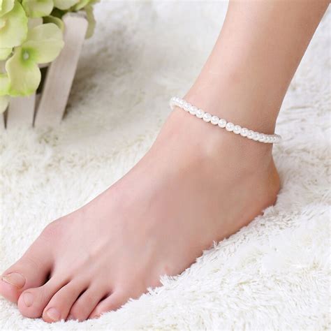 Imitation Pearl Anklets For Women Beach Anklet Leg Bracelet Handmade