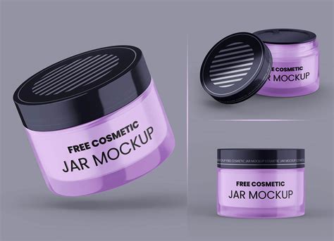 3 Free Glass Cosmetic Jar Mockup Psd Set Good Mockups