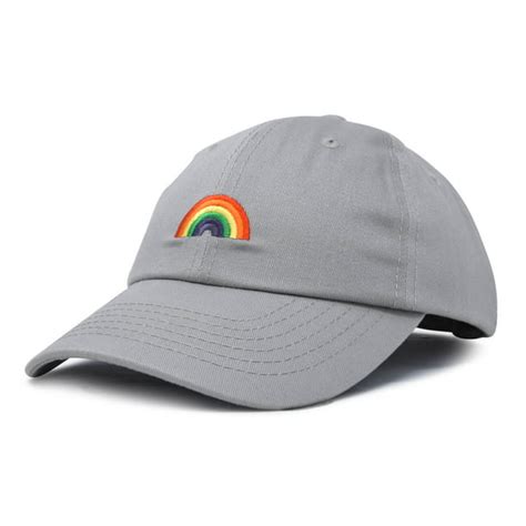 Dalix Rainbow Baseball Cap Womens Hats Cute Hat Soft Cotton Caps In Gray