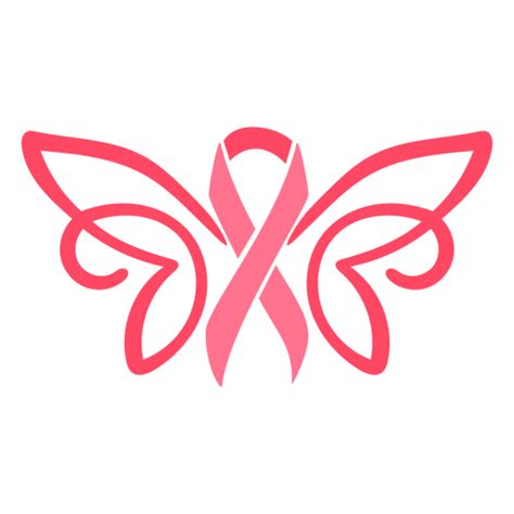 Breast Cancer Ribbon With Wings Transparent Png And Svg Vector File