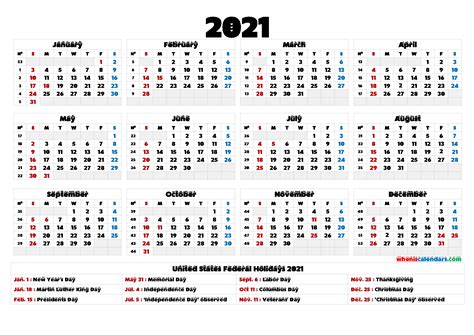 2021 Calendar Printable One Page Best Calendar Example Riset
