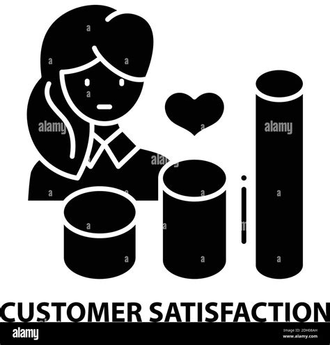 Customer Satisfaction Icon Black Vector Sign With Editable Strokes Concept Illustration Stock