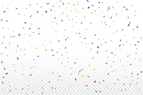 Colorful Confetti Falling Isolated On Transparent Background