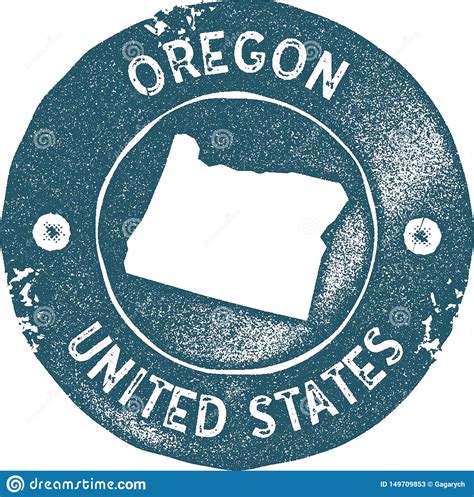 Sello Del Vintage Del Mapa De Oregon Ilustración del Vector