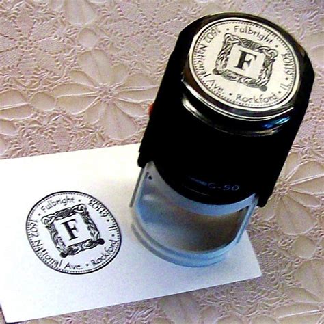 Personalized 2 Inch Round Deluxe Self Inking Rubber Stamp Etsy
