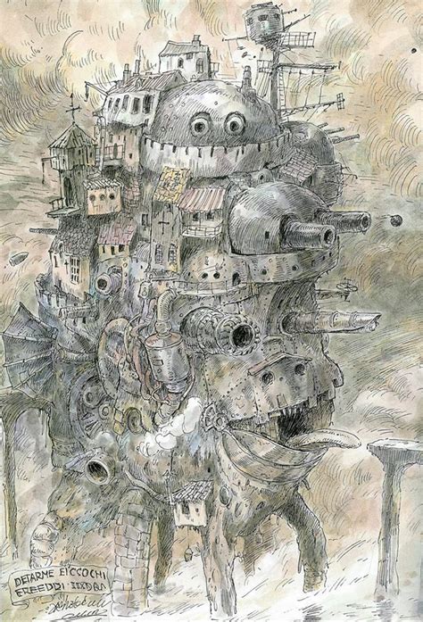 Hayao Miyazakis Original Drawing Of Howls Moving Castle Miyazaki