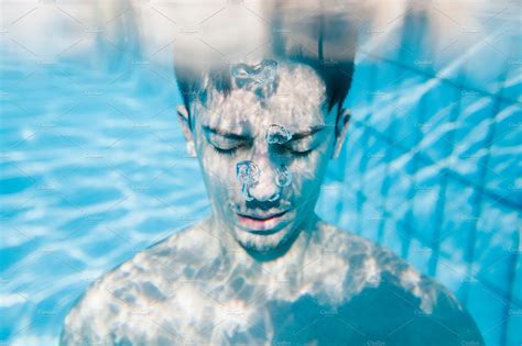 Man Underwater Being Calm Underwater Portrait Underwater Photoshoot