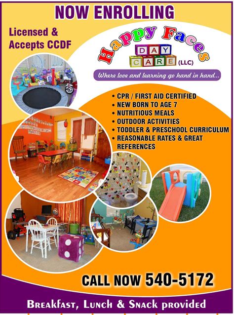 Like Space Bubbles Kids Daycare Flyer Template Starting A Daycare