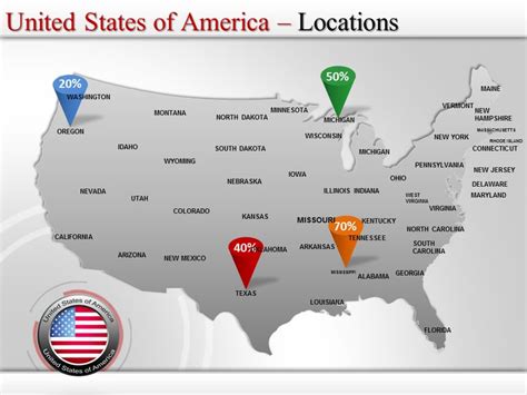 Map Of Usa Location Usa Map North America Map Interactive Powerpoint