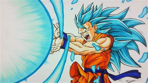 Drawing Goku Super Saiyan Blue Kamehameha Tolgart Youtube