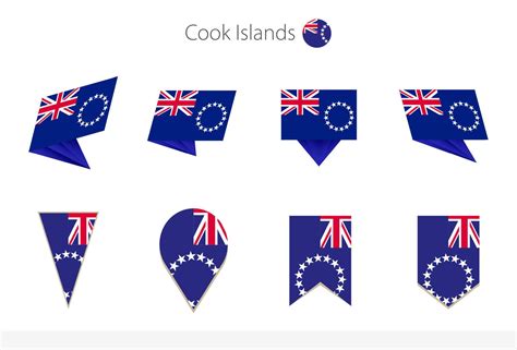 Cook Islands National Flag Collection Eight Versions Of Cook Islands