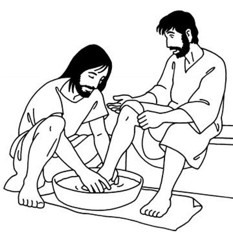 Jesus Washes The Disciples Feet Coloring Page Sunday School Coloring