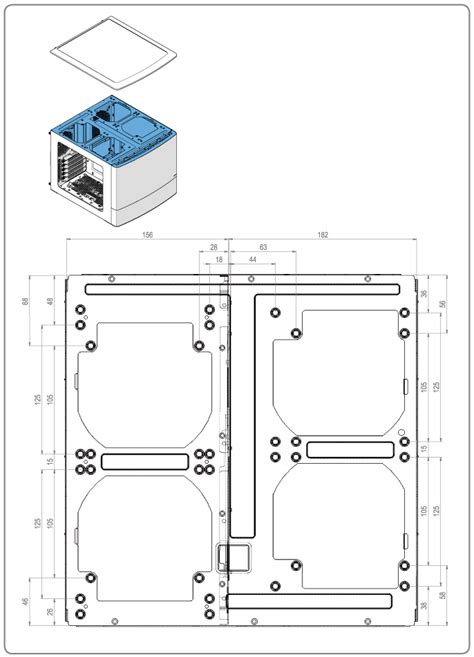 Fractal Design Node 804 Detailed Dimensions Of Top Panel In Mm