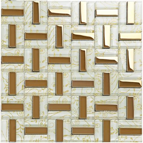 Crystal Glass Tiles Gold Plated Glass Tile Kitchen Wall Backsplash