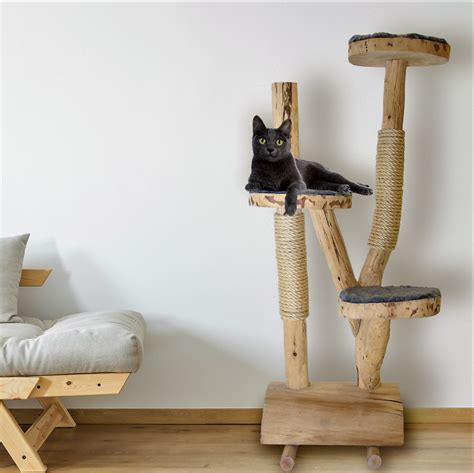 Decoratietakken Houten Krabpaal Kat Krabpaal Diy Kattenboom Kat Decor