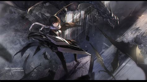 Wallpaper Anime Girls Short Hair Weapon Black Hair Original