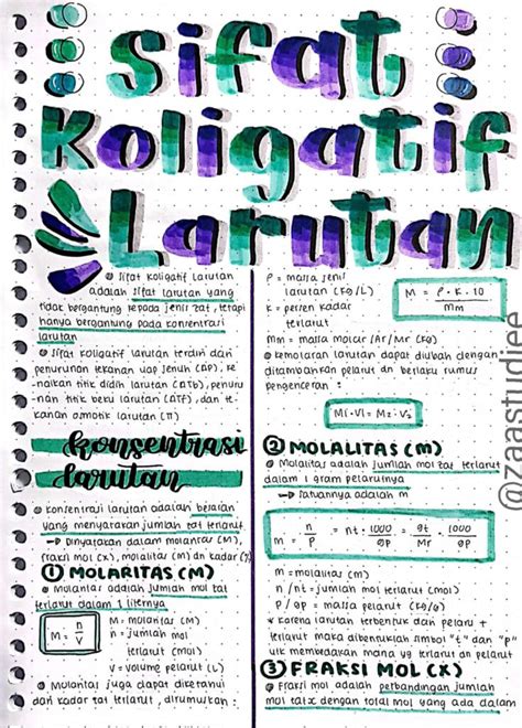 Catatan Kimia Kelas Xii Sifat Koligatif Larutan