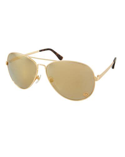 michael kors gold mirrored aviator sunglasses in metallic lyst