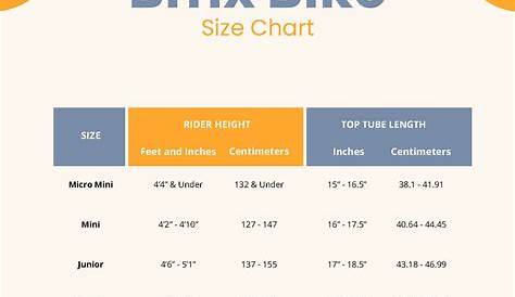 Free BMX Bike Size Chart - Download in PDF | Template.net