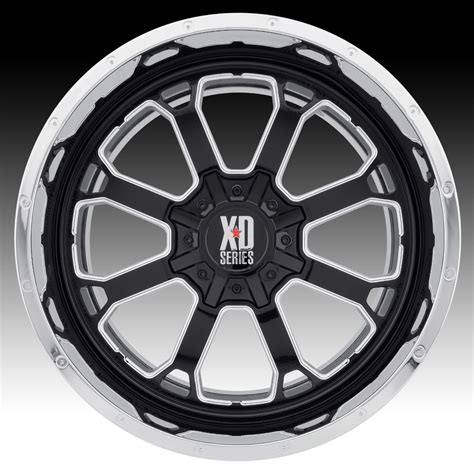 Kmc Xd Series Xd202 Buck 25 Black Milled Chrome Custom Wheels Rims