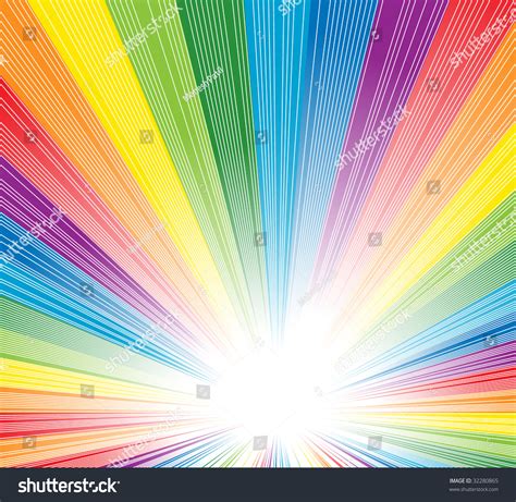 Rainbow Burst Background Stock Vector Royalty Free 32280865