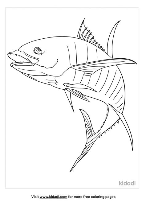 Free Yellow Fin Tuna Coloring Page Coloring Page Printables Kidadl