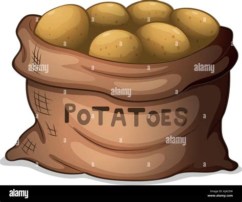 Illustration Of A Sack Of Potatoes On A White Background Stock Vector