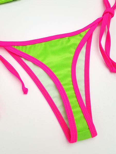 Neon Green With Pink Brazilian Bikini Hunni Bunni
